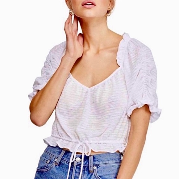 🌺🎉HP🎉🌺 NWT Free People Dorothy Ruffled Peasant Top - Picture 7 of 11